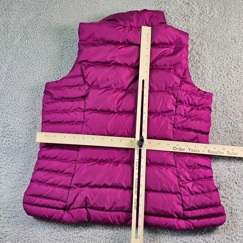 Lands' End Puffer Vest Womens Small 6-8 Pink Down Quilted Zip Winter Insulated